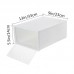 Foldable DIY Drop-Front Shoe Box Clear Plastic Container - Pack of 12 
